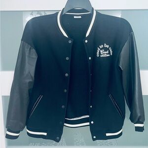 Zara kids faux leather bomber jacket Black size 11-12 kids